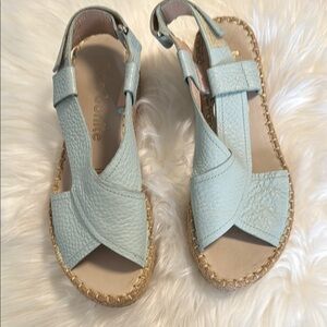 Kids Blue Leather Sandals